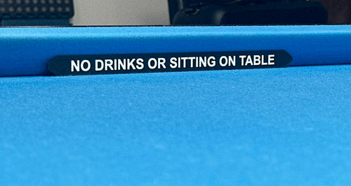 Vortex-3DP Railboards™️:  "NO DRINKING OR SITTING ON TABLE" Pool Table Signs (BULK 10 set discount)
